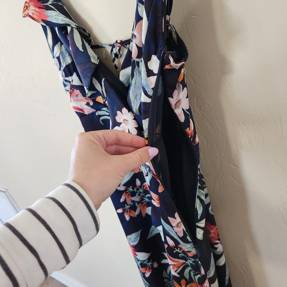 Vici Capriccio Satin Floral Ruffle Maxi Dress - Picture 8 of 11